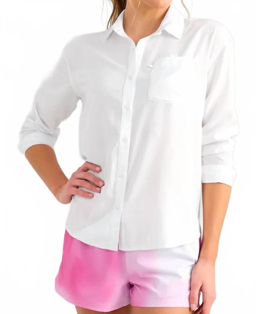 NEW HUK point button down shirt in white